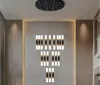 Lustre led rond et long en acrylique, design moderne et créatif, luminaire décoratif d'intérieur, idéal pour un restaurant, un salon, des escaliers ou un grenier