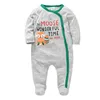 Babies Tjejer Toppar Rompers Playsuits Cartoon Wear Pooh Utskrift Jumpsuits One-Piste Full Sleeve Sunsuit Pyjamas Bebe Pour Onesies G1221