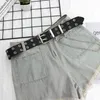 Punk Waist Chain Belt Adjustable Double Eyelet Grommet Leather Buckle Detachable Waist Belts Chain Hip-hop Waistband Jeans G220301