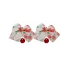 Boucles d'oreilles ruban noeud imprimé fleur Sweet Girl Party Boucles d'oreilles mariage brincos