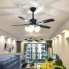 Ceiling Fans Black Vintage Fan With Lights Remote Control Ventilador De Techo 220 Volt Bedroom Light Lamp E27 Bulbs