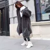 Hem Comfort Fur Coat Winter Ry Hairy Woman Long Jacket Puff Sleeve Tjock Kanin Kvinna Plush Overcoat 211124