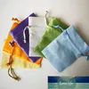 30 pcs / lote de seda de pano de seda bolsas de jóias de casamento sacos de presente sólido cor de embalagem de bolso de bolso festa de cetim armazenamento de armazenamento de fábrica