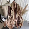 Scarves Retro Floral Scarf Women Winter Cashmere Warm Pashmina Thick Blanket Female Fashion Bufanda Double Sided Stoles Echarpe 201716333