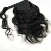 人間の髪のポニーテールを包むボディウェーブペルーのクリップ黒人女性のための拡張機能