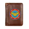 Wallets Luxury Genuine Leather Men Wallet Wonder Princess Symbol Pocket Slim Card Holder Male Short Purses Gifts High Quality