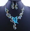 Popular jewelry Butterfly Love Flower Necklace NECKLACE BRIDAL Jewelry Set straight