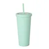 DHL 22oz tumblers ماتي الملونة الاكريليك الملونة مع الأغطية والقفز جدار مزدوج الجدار البلاستيك القابلة للاستردام كوب tumblers sxa14