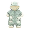 Jumpsuits Born Winter Roupas Bebé Meninas Menino Rapaz Snowsuit Romper Capuz Deer Orelha Espessa Jumpsuit Windproof Jacket Criança Geral Criança