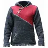 Moda Gri Dikiş Renk Erkekler Kazak Kazak Hoodies Ceket Yeşil Örme Kazak Sonbahar Streetwear Boy Coat Tops Y0907