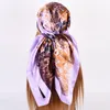 Cykelkapslar Masker 25 # 2021 Boho Headband Scarves Silk Feeling Floral Tryckt Square Bandana Scarf Spring Summer Kawaii Kvinnor Wraps Sjal