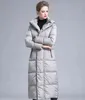 Vêtements d'hiver pour femmes doudoune fermeture éclair vers le bas manteau grande taille 4XL noir gris bleu marine épais chaud grande longue veste 211216