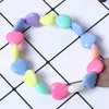 Braccialetti con ciondoli a forma di cuore in acrilico color caramello per ragazze per bambini Forniture di gioielli natalizi per feste di compleanno per bambini