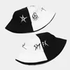 Summer Cotton Stingy Brim Bucket Hats Patchwork Graffiti Men Women Outdoor Hip Hop Foldable Casual Travel Fisherman Hat
