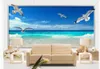 Bakgrundsbilder Custom Po Wallpaper 3D väggmålning för väggar 3 d Fantasi strand Seaside Seagull Vardagsrum TV Bakgrund Väggpapper