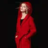 Misto lana da donna Autunno Inverno Caldo cappotto spesso Donna Elegante X-Lungo con cappuccio Cashmere Capispalla femminile Trench LX1920 Bery22