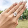 Luxe 4-8 karaat Diamond Ring Verlovingsringen 925 Sterling Zilveren Ovaal Cut Cubiz Zirconia Wed Ringen voor Dames Box Verpakt
