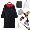 Volwassen kinderen halloween kostuum kinderen vrouwen mannen magische school gewaad mantel stropdas uniform wizard heks granger kostuum y0827
