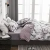 OLOEY bedding set printed marble bed sets white black Duvet Cover European size King Queen Quilt Comforter 210615