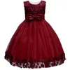 Lace Girls Wedding Party Dresses for Girl's Födelsedag Baby Kids Kostym Evening Ball Drteenager Vestidos Kläder X0803