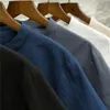 (Skjorta + byxor) Ankomst sommarstil män Bomull och linne skjortor av hög kvalitet mode avslappnade mäns beskärda byxor 220222