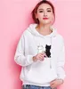 Streetwear Толстовка женская Толстовка осенью Длинные рукава Толстовки Harajuku Hoodie CALL CAT PRINT TOODSHRTS SUDADERA MUJER