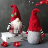 Weihnachtsdekorationen Niedliche Gnome-Plüschpuppe Gesichtslose Party-Requisiten mit Kapuze Home Table Gnomes Dekor für Ornament-Geschenke dd766