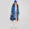 Femmes Puffer Veste Hiver En Plein Air Vestes Parkas Avec Capuche De Mode Noir Long Coupe-Vent Manteaux Femme Épaissir Outwear Taille XL