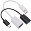 Biały / czarny Adapter Type-C Mężczyzna do USB 2.0 Female OTG Data Cable for Huawei Samsung Smartphone