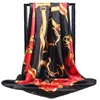 European and American fashion printing pattern 90 cm *90 square scarf artificial silk scarf women