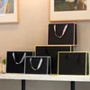 Gift Wrap Black Packaging Paper Bag Tote Shopping Cloth Packing Thickening Garment