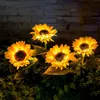 Outdoor Solar Sunflower Garden Decoration Lamps Waterproof LED Solar Powered Yard Pathway Decorative Light Lawn Landscape Lamp