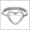 Band Dainty Women Ring Hollow Heart Rings For Couple Wedding Promise Infinity Eternity Love Jewelry Boho Anelli Mujer Bff Gifts Drop Delive