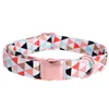 Collier et laisse pour chien avec nœud papillon en tissu de coton doux, boucle en métal doré rose, accessoire réglable pour animaux de compagnie Y200515