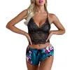 Sexy Imprimer Lingerie Sous-Vêtements En Soie Vêtements De Nuit Sous-Vêtements Pyjamas Satin D'été Shorts Ensembles Femmes Sexy Pyjamas A2 Q0706