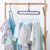 9 fori Magic Hanger Armadio Organizzatore Spazio Saving Hanger Abbigliamento multi-porto Abbigliamento Sciarpa in plastica Cabina di stoccaggio Ganci per i vestiti