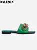 Slippers Shoes Female Women Summer 2021 Fashion Chains Flat Open Toe Sandal Lady Flip Flops Slides