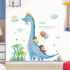 Creativo cartone animato dinosauro adesivo da parete caldo autoadesivo decorazione della camera dei bambini adesivi per la casa decorazione della camera da letto del bambino poster 210310