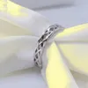 Anillo trenzado de nudo hueco, anillos de plata rosa y oro para hombres y mujeres, joyería de moda