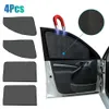 4 stks Magnetische Auto Side Front Achterruit Zonnescherm Cover Mesh Shield UV-bescherming Zwart Auto Exterieur Onderdelen Auto Sun Shade