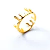 Mode Silber Gold Einfache Krone Ring Frauen Elegante Unregelmäßige Design Einstellbare Finger Ring Schmuck Großhandel IR2103041