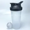 600 ml Drinkware Portable Sport Shaker Bottle Juice Milkshake Protein Powder Läcksäker Mixing Shake Cup med Shak Balls BPA Gratis kondition