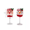 Kerstdecoraties Snowman Wineglass Cover Wollen Wijnfles Beschermhoes Feesttafel Decoratie W-01010