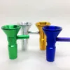 Coloré Aluminium Fumer Remplaçable 14MM Mâle Joint Bol Filtre Poignée Portable Pour Herbe Sèche Tabac Huile Rigs Perruque Wag Verre Bongs Silicone Narguilé Vers Le Bas Tige DHL