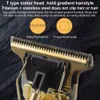 USB Hair Trimmer Electric Clipper Cordless Shaver trimmer for men Barber Cutting Machine T-Outliner Gold Black T9 220106