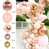 Macaron Rose Ballon Garland Arch Kit De Mariage Fête D'anniversaire Décoration Enfants Globos Rose Or Confetti Latex Ballon Baby Shower 220217