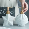 Ceramic Liquid Soap Dispenser Starfish Shell Shape Bathroom Sub bottling Shower Bottle Hand Sanitizer Case Accessory 211222