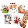 Presentförpackning 48 / 50st DIY Jul Paper Bag Snowman Hjort Santa Claus Label Hang Taggar Party Decor Xmas Wrapping Väskor