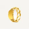 Simple Personality Charm Couple Ring Woman Fashion Gold Letter Band Rings Bague For Lady Women Party Wedding Lovers Gift Engagemen228b