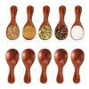 10Pcs Mini Kitchen Spoons Small Wood Tea Coffee Scoop Salt Spice Seasoning Spoon Short Handle Wooden Spoon Kitchen Accessories4408928